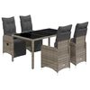 vidaXL Ensemble de bistro de jardin 5 pcs coussins gris poly rotin