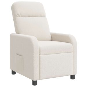 vidaXL Fauteuil inclinable Cr&egrave;me Boucl&eacute;
