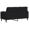 vidaXL Canapé 2 places avec oreillers décoratifs noir 140 cm velours