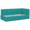 vidaXL Cadre de lit d'angle avec matelas 2 pcs Turquoise Velours
