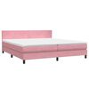 vidaXL Sommier &agrave; lattes de lit avec matelas et LED rose 180x220 cm velours