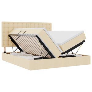 vidaXL Lit de Rangement Cr&egrave;me 180 x 200 cm Cuir synth&eacute;tique