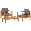 vidaXL Salon de jardin avec coussins 3 pcs bois massif d'acacia