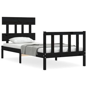 vidaXL Cadre de lit sans matelas noir 100x200 cm bois massif de pin