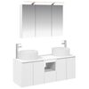 vidaXL Ensemble d'armoire de salle de bain 4 pcs Blanc