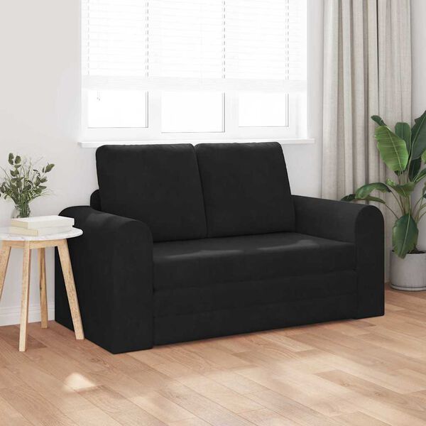 vidaXL Canap&eacute;-Lit 60cm Noir Velours