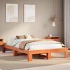 vidaXL Cadre de lit sans matelas cire marron 135x190cm bois pin massif