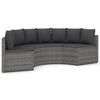 vidaXL Salon de jardin 4 pcs avec coussins R&eacute;sine tress&eacute;e Gris