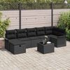 vidaXL Ensemble de canap&eacute; de jardin avec coussin 8 pcs Noir polyrotin