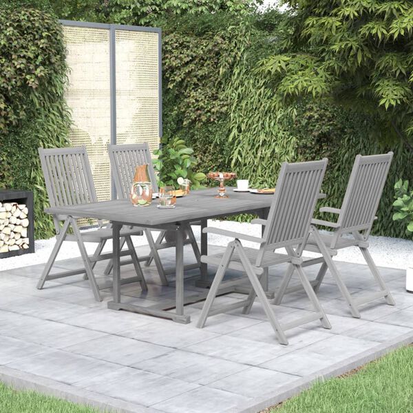 vidaXL Ensemble &agrave; manger de jardin 5 pcs Bois d'acacia massif