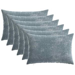 vidaXL Coussin HEERLEN 6 pi&egrave;ces Bleu clair Tissu Chenille