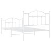 vidaXL Cadre de lit métal sans matelas et pied de lit blanc 100x190 cm