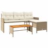 vidaXL Canap&eacute; de jardin avec table et coussins en forme de L beige