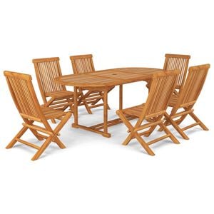 vidaXL Ensemble &agrave; manger de jardin 7 pcs Bois de teck massif