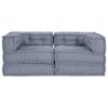 vidaXL Canap&eacute; modulaire 2 pcs Gris 140 x 70 x 56 cm tissu