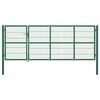 vidaXL Portail de jardin avec poteaux 350 x 120 cm, acier vert