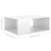 vidaXL Table basse blanc brillant 90x67x33 cm bois d'ingénierie