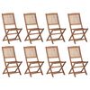 vidaXL Chaises pliables d'ext&eacute;rieur et coussins lot de 8 Bois d'acacia