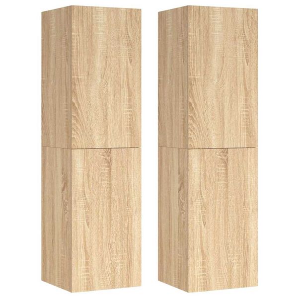 vidaXL Meubles TV 2 pcs Ch&ecirc;ne sonoma 30,5x30x110 cm Bois d&rsquo;ing&eacute;nierie