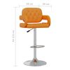 vidaXL Tabouret de bar Orange Similicuir