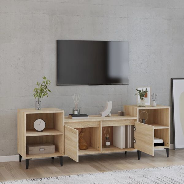vidaXL Meuble TV Ch&ecirc;ne sonoma 160x35x55 cm Bois d'ing&eacute;nierie