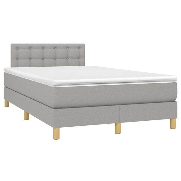 vidaXL Sommier &agrave; lattes de lit matelas LED gris clair 120x190 cm tissu