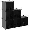 vidaXL Cubes de rangement 6 pcs Noir PP