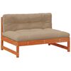 vidaXL Sofa de jardin milieu Pin massif Brun Cir&eacute;
