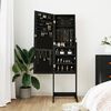 vidaXL Armoire à bijoux avec miroir sur pied noir 42x38x152 cm
