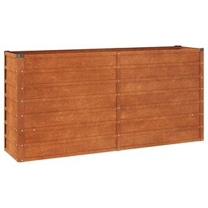 vidaXL Lit sur&eacute;lev&eacute; de jardin rouill&eacute; 160x40x77 cm acier corten