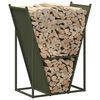 vidaXL Portant de bois chauffage vert olive 69,5x35x81 cm
