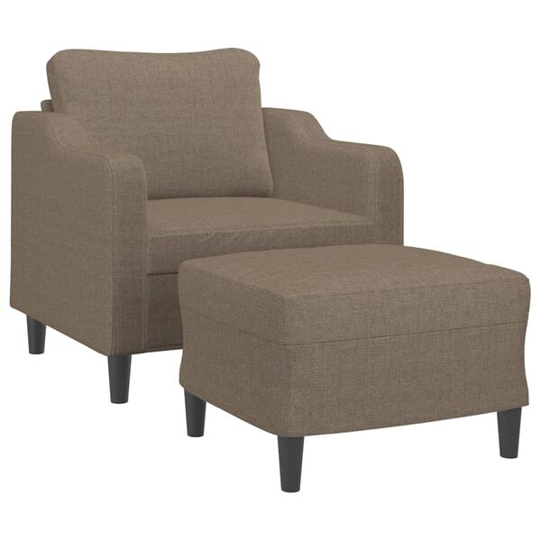 vidaXL Fauteuil avec repose-pied Taupe 60 cm Tissu