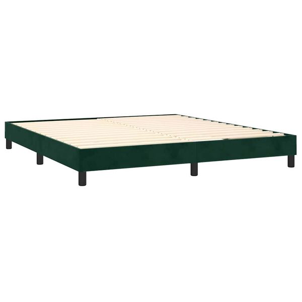vidaXL Sommier &agrave; lattes de lit et matelas Vert fonc&eacute; 180x200cm Velours