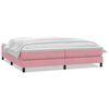 vidaXL Sommier &agrave; lattes de lit avec matelas rose 180x220 cm velours