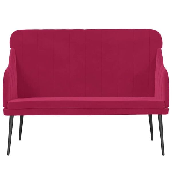 vidaXL Banc Rouge bordeaux 110x76x80 cm Velours