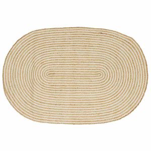 vidaXL Tapis Naturel et Noir 100 x 152 cm Jute