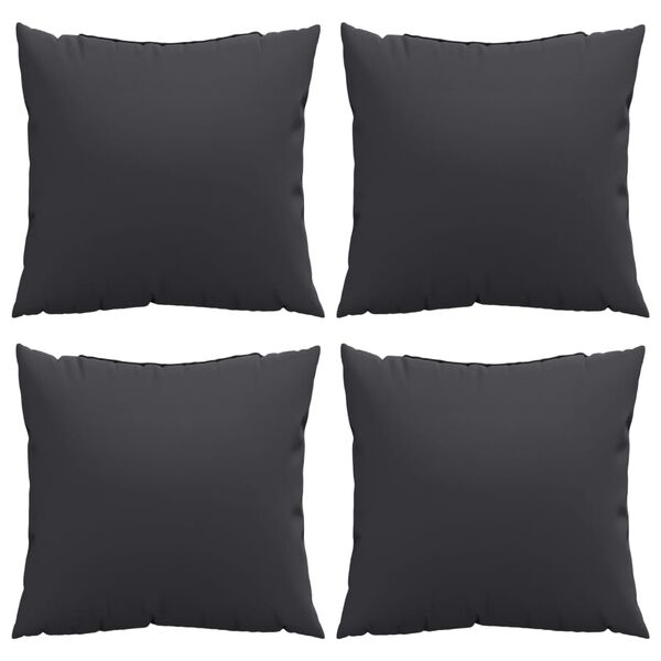 vidaXL Coussins de canapé lot de 4 noir 50x50 cm tissu