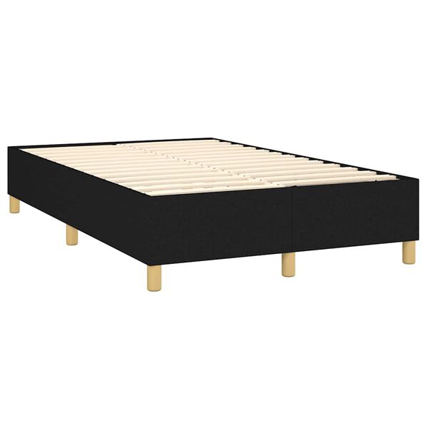 vidaXL Sommier &agrave; lattes de lit avec matelas noir 120x190 cm tissu