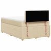 vidaXL Sommier &agrave; lattes de lit avec matelas Cr&egrave;me 120x200 cm Tissu