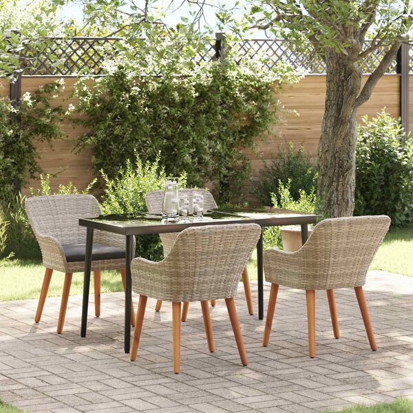 vidaXL Ensemble de salle &agrave; manger pour jardin 5 pcs Gris clair