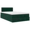 vidaXL Lit ottoman avec matelas et LED vert fonc&eacute; 90x200cm velours