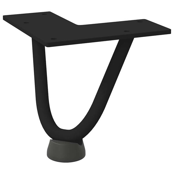 vidaXL Pieds en épingle à cheveux pour table basse 4 pièces Noir 10 cm Acier massif