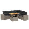 vidaXL Salon de jardin avec coussins 7 pcs gris r&eacute;sine tress&eacute;e