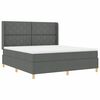 vidaXL Lit &agrave; ressorts avec matelas Gris 180 x 200 cm tissu