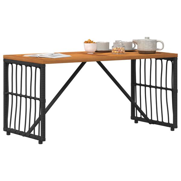 vidaXL Table de jardin Noir 80 x 40 x 40 cm Acier et Rattan Poly