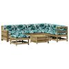 vidaXL Salon de jardin 8 pcs avec coussins bois de pin impr&eacute;gn&eacute;