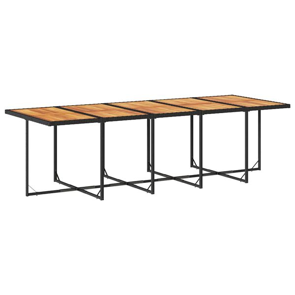 vidaXL Ensemble &agrave; manger de jardin 15 pcs coussins noir r&eacute;sine tress&eacute;e