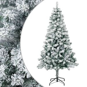 vidaXL Sapin de No&euml;l artificiel 120 cm PVC et Acier Vert et blanc
