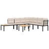 vidaXL Ensemble de banc de jardin avec coussins 5 pcs noir