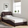vidaXL Cadre de lit avec LED sans matelas Hvar marron fonc&eacute; 90x190 cm tissu